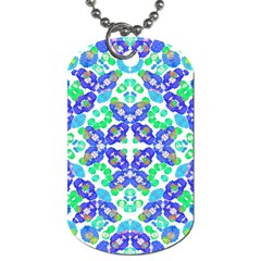 Stylized Floral Check Seamless Pattern Dog Tag (one Side) by dflcprints