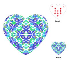 Stylized Floral Check Seamless Pattern Playing Cards (heart) 