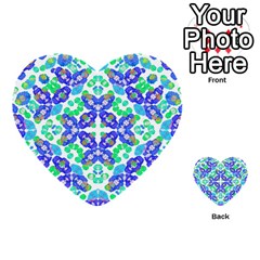 Stylized Floral Check Seamless Pattern Multi-purpose Cards (heart)  by dflcprints