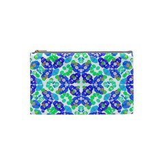 Stylized Floral Check Seamless Pattern Cosmetic Bag (small)  by dflcprints