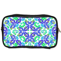 Stylized Floral Check Seamless Pattern Toiletries Bags 2-side by dflcprints