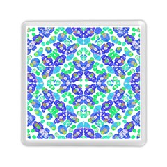 Stylized Floral Check Seamless Pattern Memory Card Reader (square) 