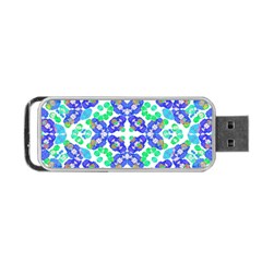 Stylized Floral Check Seamless Pattern Portable Usb Flash (one Side) by dflcprints