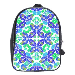 Stylized Floral Check Seamless Pattern School Bags (xl)  by dflcprints