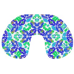 Stylized Floral Check Seamless Pattern Travel Neck Pillows by dflcprints