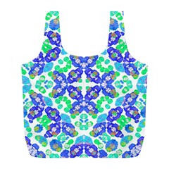 Stylized Floral Check Seamless Pattern Full Print Recycle Bags (l) 