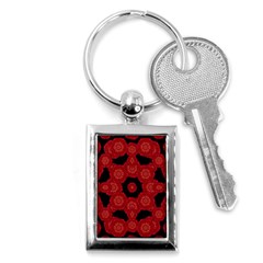 Stylized Floral Check Key Chains (rectangle)  by dflcprints