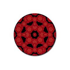 Stylized Floral Check Magnet 3  (round) by dflcprints