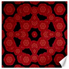 Stylized Floral Check Canvas 20  X 20   by dflcprints