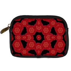 Stylized Floral Check Digital Camera Cases by dflcprints