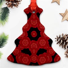 Stylized Floral Check Ornament (christmas Tree)