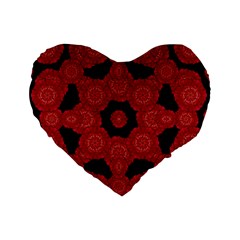 Stylized Floral Check Standard 16  Premium Heart Shape Cushions by dflcprints