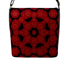 Stylized Floral Check Flap Messenger Bag (l)  by dflcprints