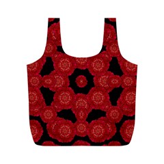 Stylized Floral Check Full Print Recycle Bags (m) 