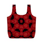 Stylized Floral Check Full Print Recycle Bags (M)  Front