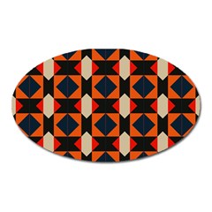 Rhombus And Stripes      			magnet (oval) by LalyLauraFLM