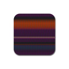 Curvy Stripes       			rubber Square Coaster (4 Pack by LalyLauraFLM