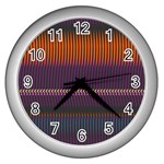 Curvy stripes       			Wall Clock (Silver) Front