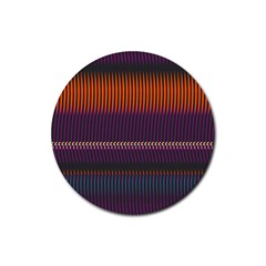 Curvy Stripes       			rubber Round Coaster (4 Pack) by LalyLauraFLM