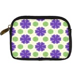 Purple flowers pattern        	Digital Camera Leather Case Front