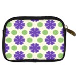 Purple flowers pattern        	Digital Camera Leather Case Back