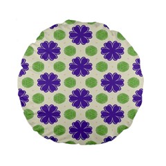 Purple Flowers Pattern        	standard 15  Premium Flano Round Cushion