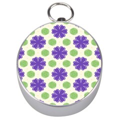 Purple Flowers Pattern        Silver Compass