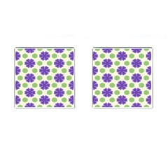 Purple Flowers Pattern        			cufflinks (square) by LalyLauraFLM