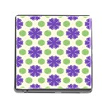 Purple flowers pattern        			Memory Card Reader (Square) Front