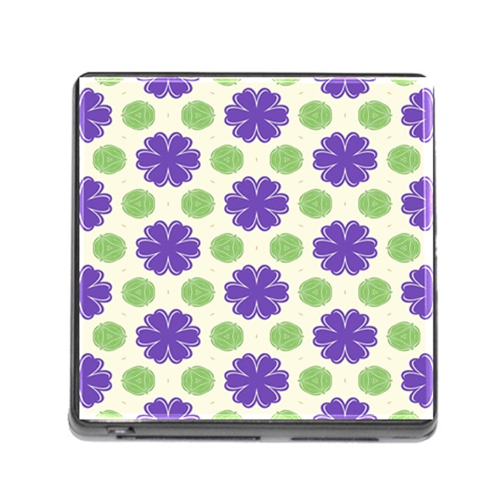 Purple flowers pattern        			Memory Card Reader (Square)