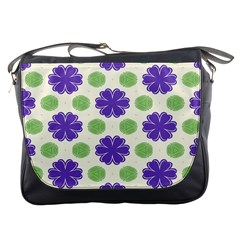 Purple Flowers Pattern        			messenger Bag by LalyLauraFLM