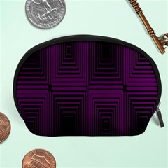 Purple Black Rectangles         Accessory Pouch