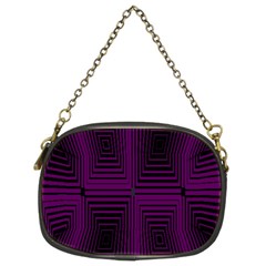 Purple Black Rectangles         	chain Purse (two Sides) by LalyLauraFLM