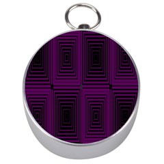 Purple Black Rectangles         Silver Compass by LalyLauraFLM