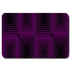 Purple Black Rectangles         			large Doormat by LalyLauraFLM