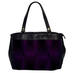 Purple Black Rectangles         			oversize Office Handbag by LalyLauraFLM