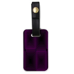 Purple Black Rectangles         			luggage Tag (one Side) by LalyLauraFLM