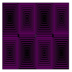 Purple Black Rectangles         Satin Scarf