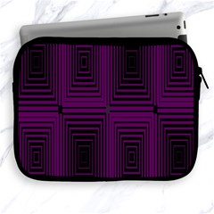 Purple Black Rectangles         			apple Ipad 2/3/4 Zipper Case by LalyLauraFLM