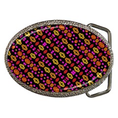 Stylized Floral Stripes Collage Pattern Belt Buckles by dflcprints