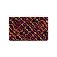 Stylized Floral Stripes Collage Pattern Magnet (name Card) by dflcprints