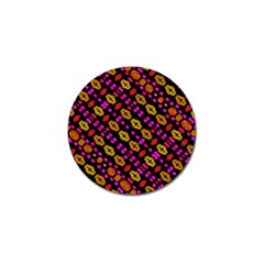 Stylized Floral Stripes Collage Pattern Golf Ball Marker by dflcprints