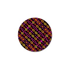 Stylized Floral Stripes Collage Pattern Golf Ball Marker (4 Pack) by dflcprints