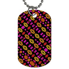 Stylized Floral Stripes Collage Pattern Dog Tag (two Sides) by dflcprints