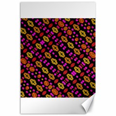 Stylized Floral Stripes Collage Pattern Canvas 24  X 36 