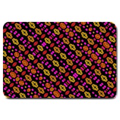 Stylized Floral Stripes Collage Pattern Large Doormat  by dflcprints