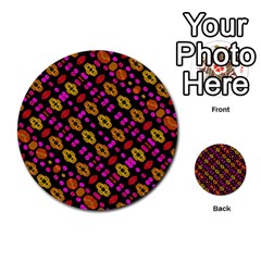 Stylized Floral Stripes Collage Pattern Multi-purpose Cards (round)  by dflcprints