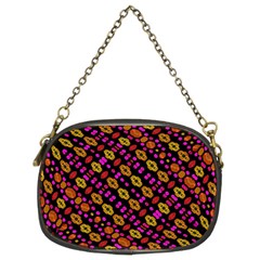 Stylized Floral Stripes Collage Pattern Chain Purses (two Sides)  by dflcprints