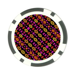 Stylized Floral Stripes Collage Pattern Poker Chip Card Guards (10 Pack)  by dflcprints