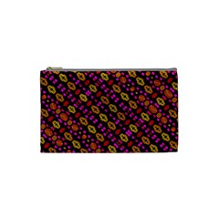 Stylized Floral Stripes Collage Pattern Cosmetic Bag (small)  by dflcprints